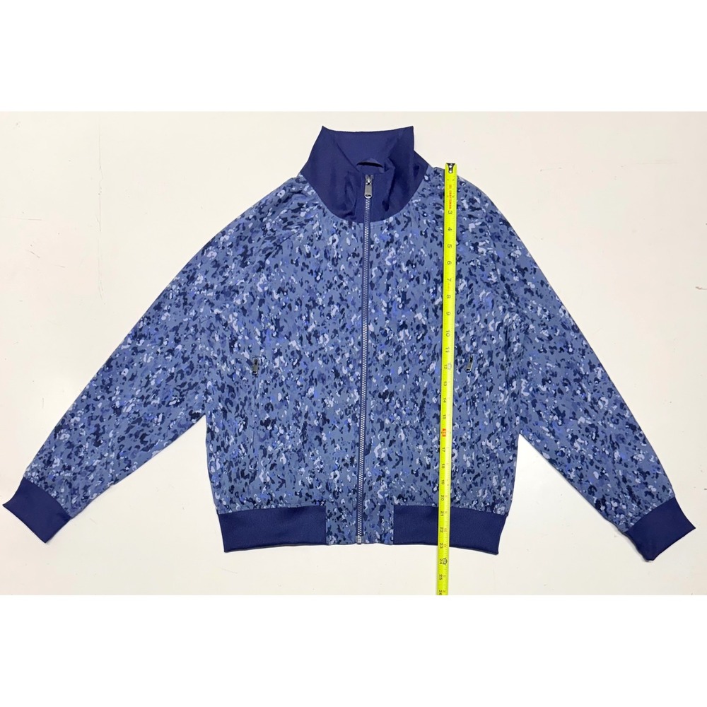 Athleta Brooklyn Bomber Jacket II‎ Blue Camo Print Full Zip Mesh Lined Size M/P
